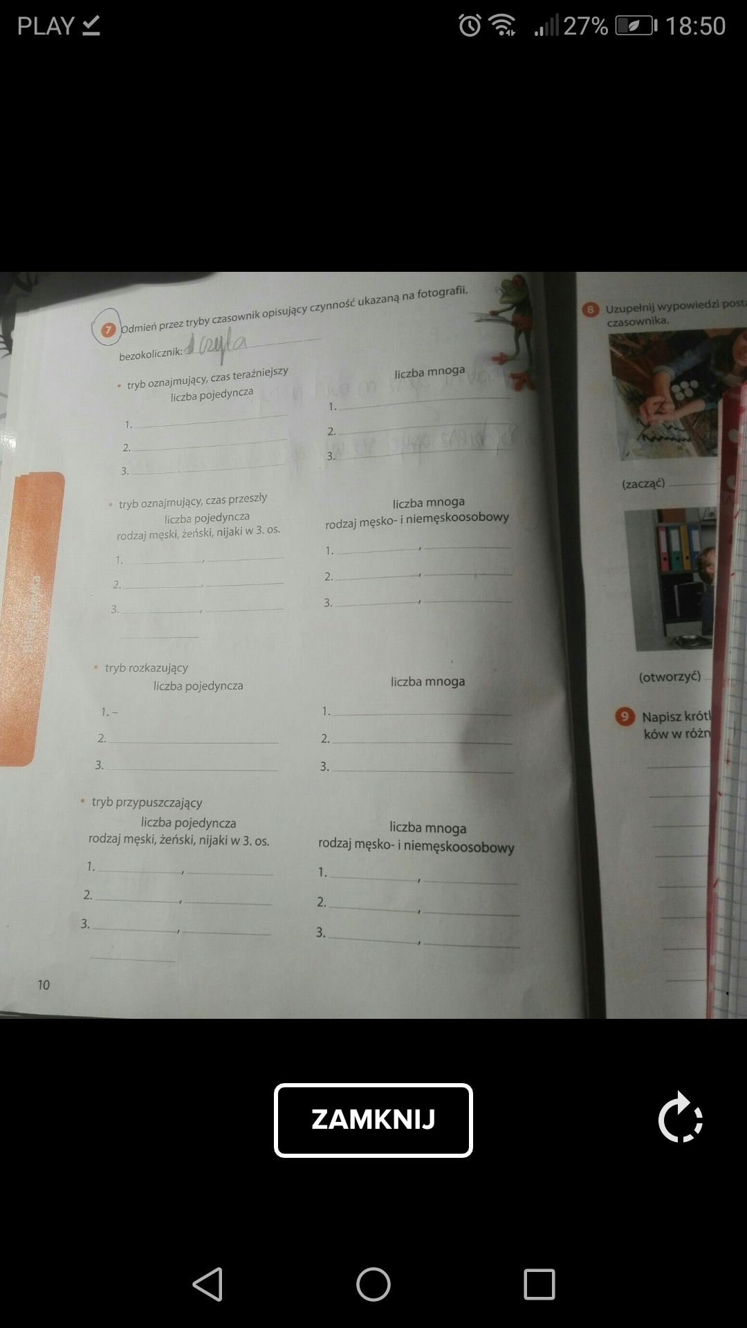 Odmień Przez Tryby Czasownik Opisujący Czynność Ukazaną Na Fotografii Odmień przez tryby czasownik opisujący czynność ukazaną na fotografii