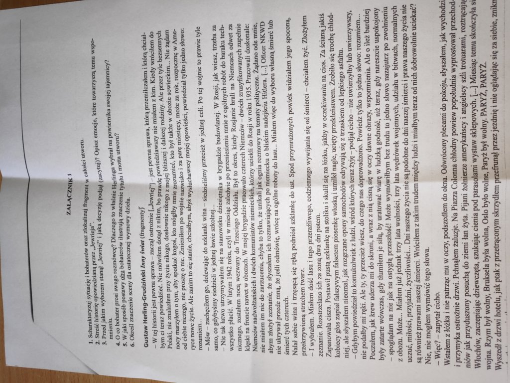 Scharakteryzuj sytuację i bohaterów oraz zlokalizuj fragment w całości utworu - załącznik 1