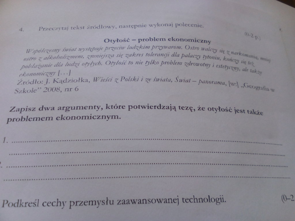 Zapisz dwa argumenty, które potwierdzają tezę, że otyłość jest także problemem ekonomicznym. - załącznik 1