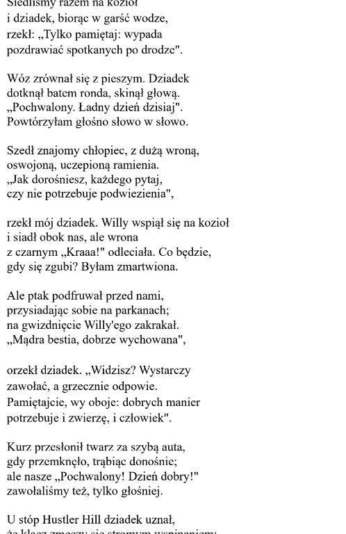 Zinterpretuj podany utwór Elizabeth Bishop "MANIERY". Postaw tezę interpretacyjną i ja - załącznik 1