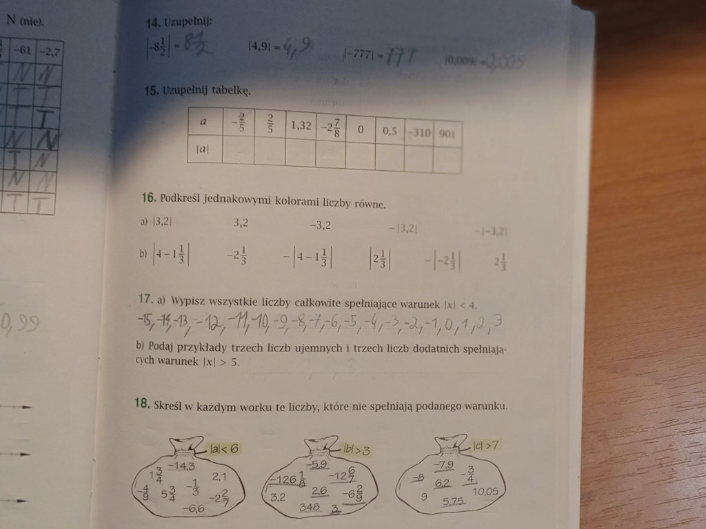 Proszę zadanie 15, 16 i 18.  Treść w załączniku. - załącznik 1