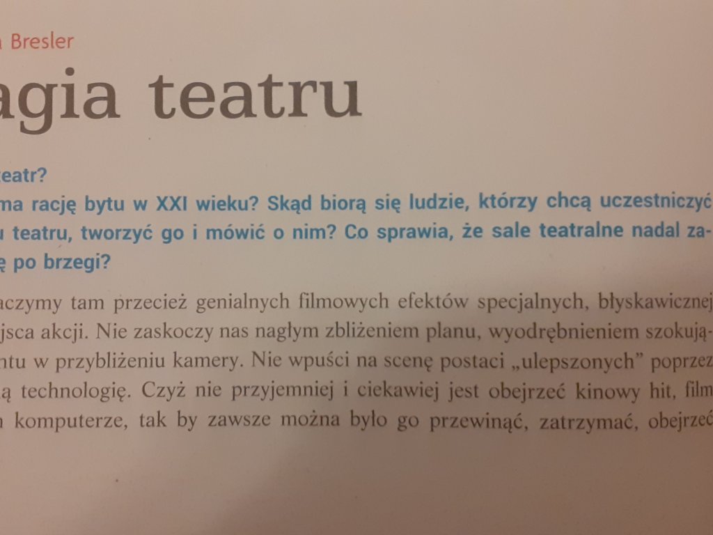 Pomóż ktos streszczenie magia teatru - załącznik 2