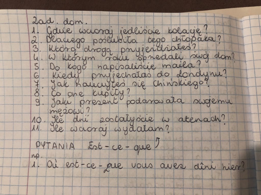Zamiana na pytania z "est-ce-que" - załącznik 1