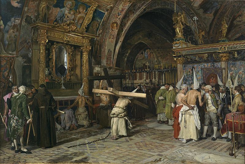 Penitentes_en_la_Basílica_Inferior_de_Asís,_por_José_Jiménez_Aranda