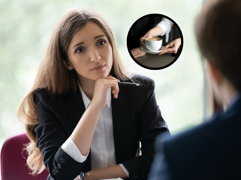 Czy podczas rozmowy kwalifikacyjnej można pić kawę? Test z filiżanką kawy