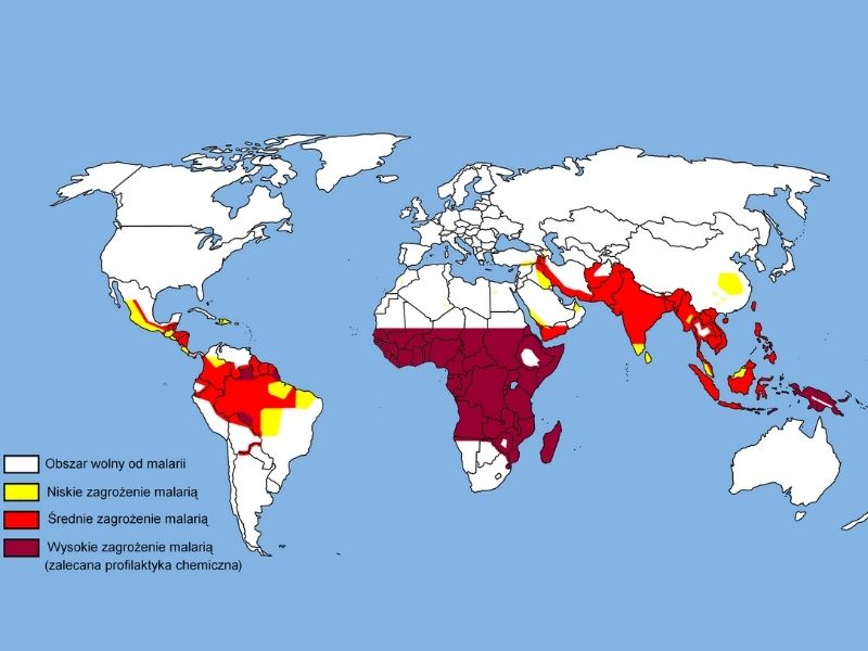 malaria, występowanie na świecie