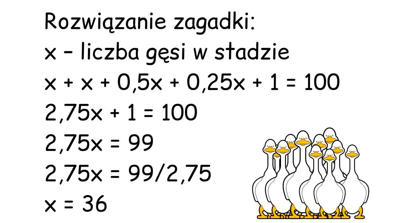 Rozwiązanie zagadki z gęsiami