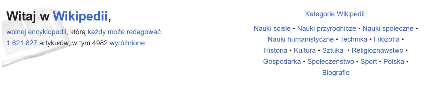 wikipedia slogan i ekran powitalny