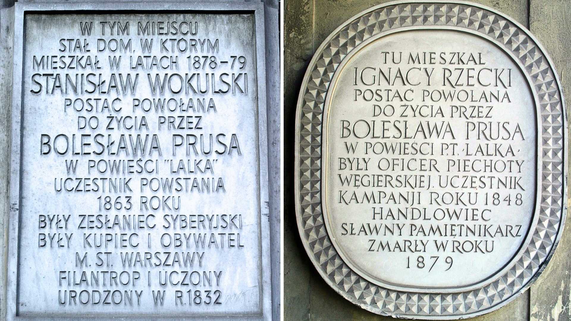 tablice pamiątkowe w warszawie zwiazane z lalka prusa