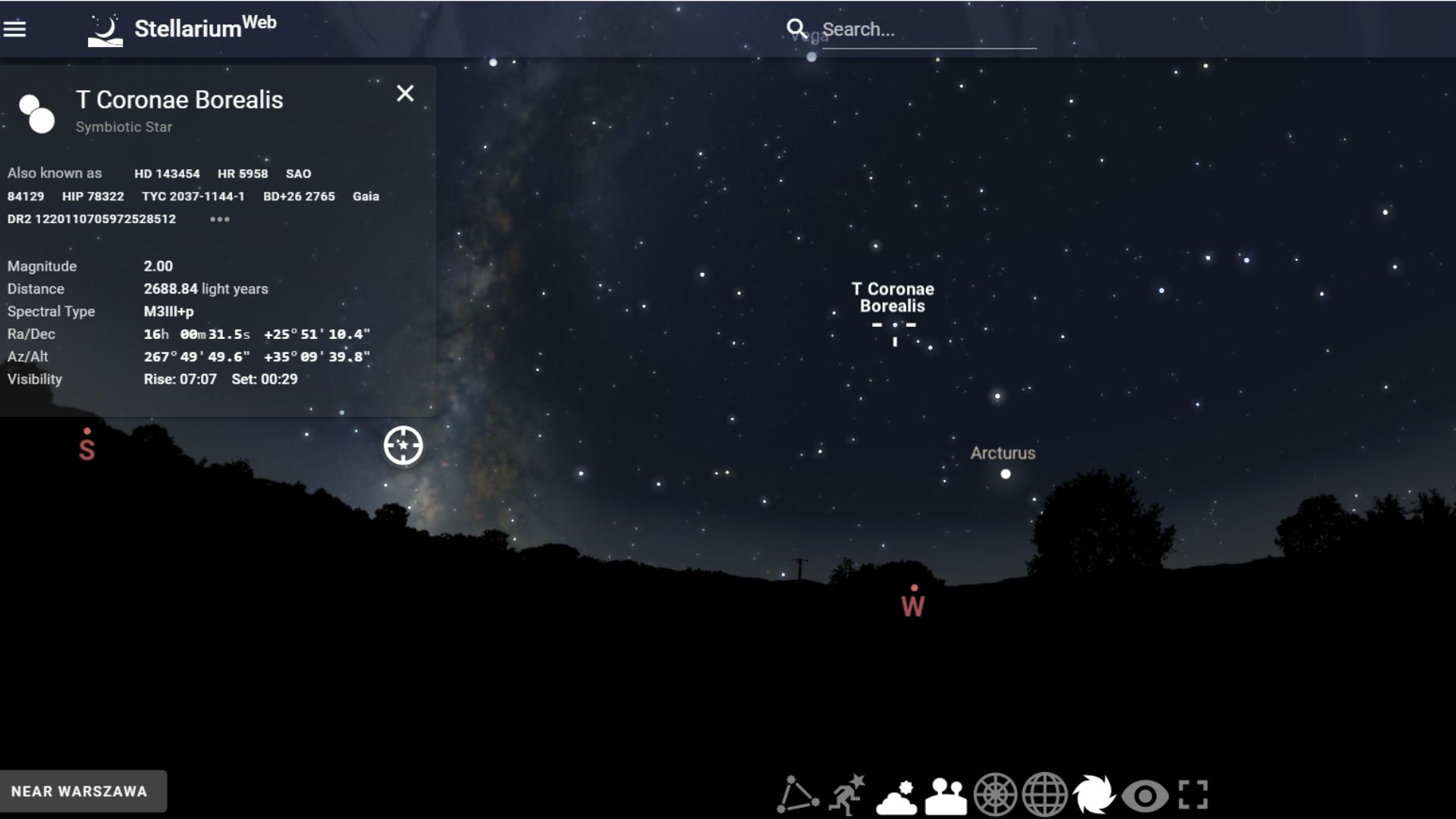 stellarium t corona borealis