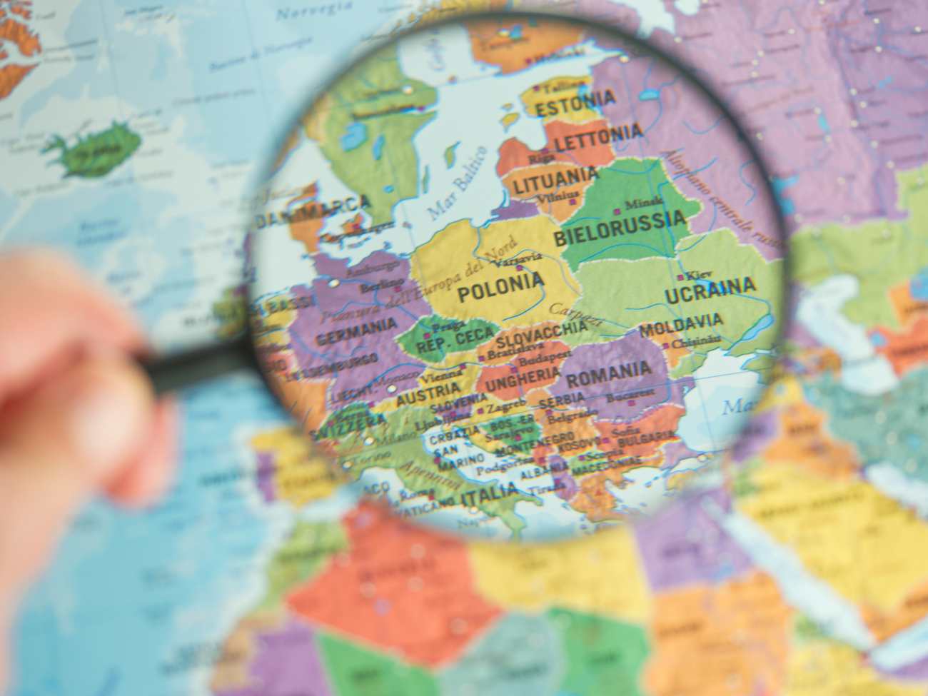mapa Europy widoczna Rumunia i Polska