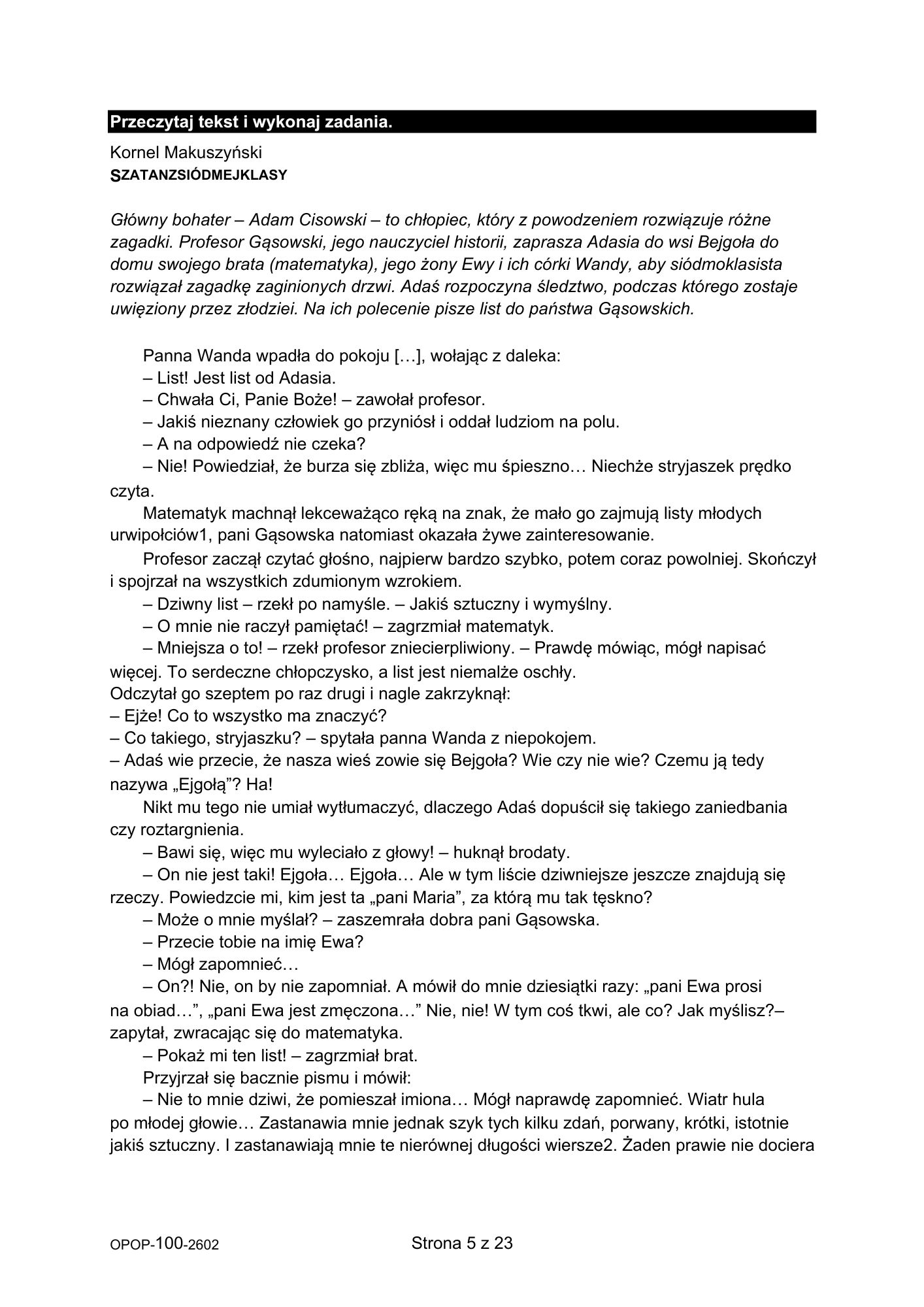 Próbny egzamin ósmoklasisty 2026 odpowiedzi rozwiązania