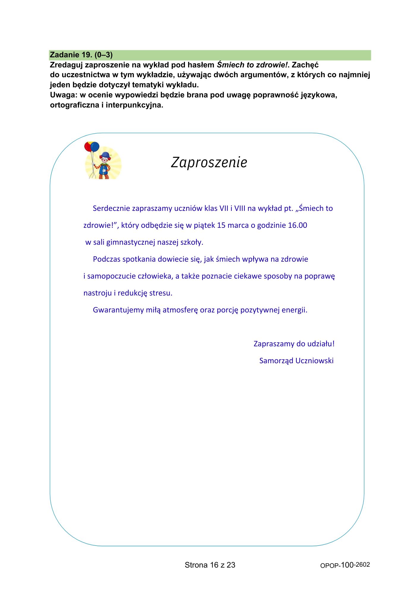 Próbny egzamin ósmoklasisty 2026 odpowiedzi rozwiązania