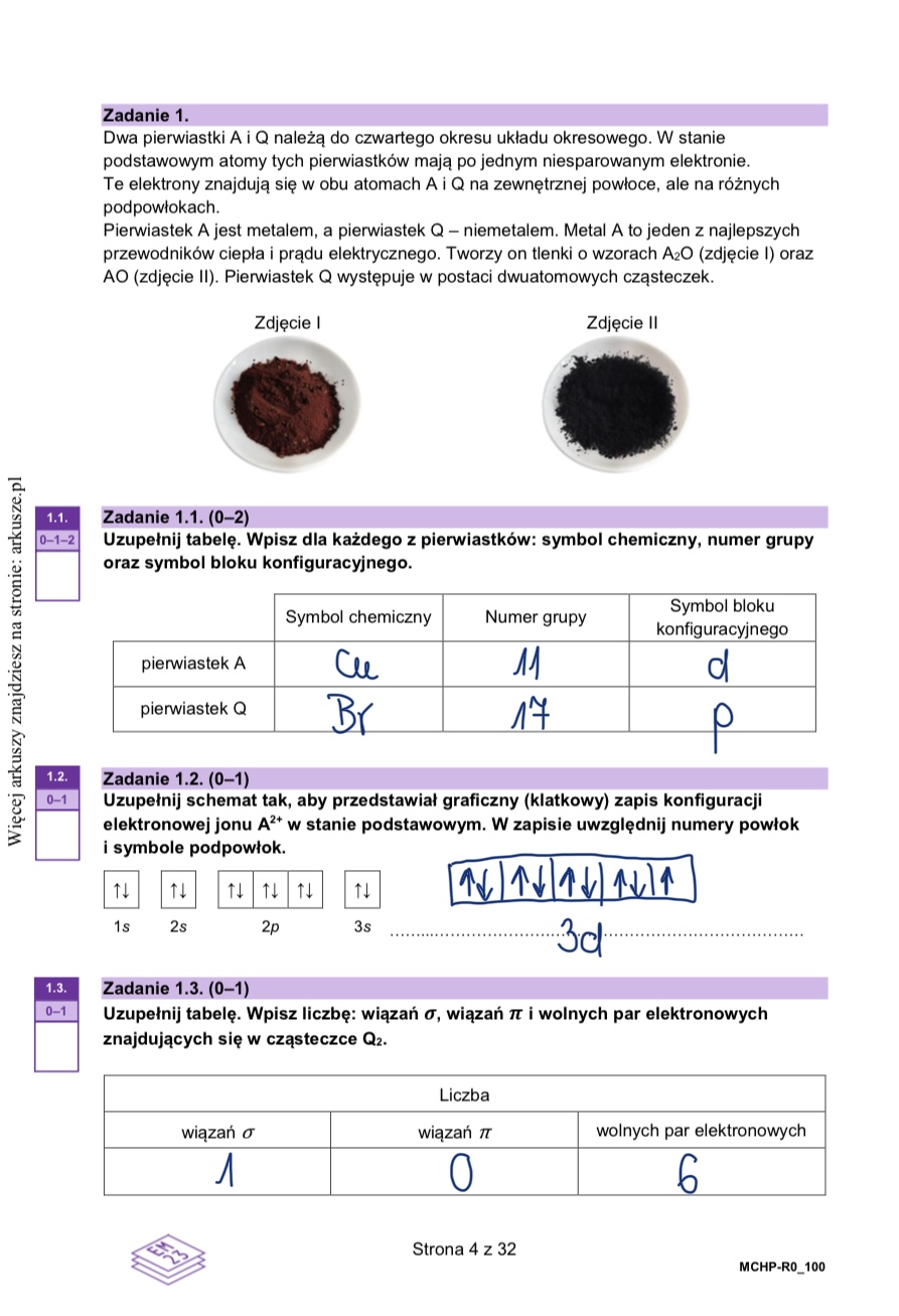 Próbna matura chemia 2026 - arkusz z rozwiązaniami