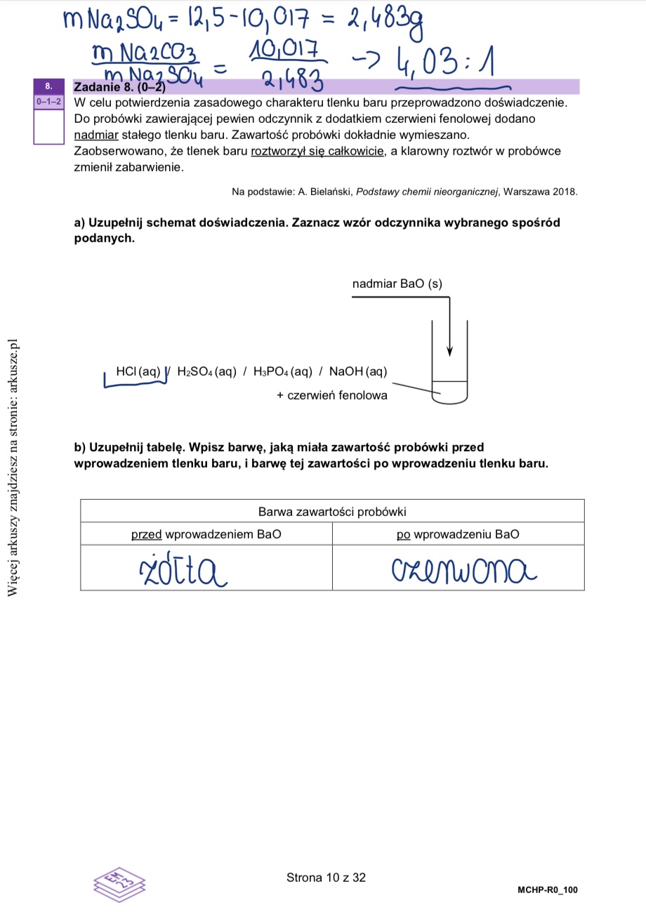 Próbna matura chemia 2026 - arkusz z rozwiązaniami