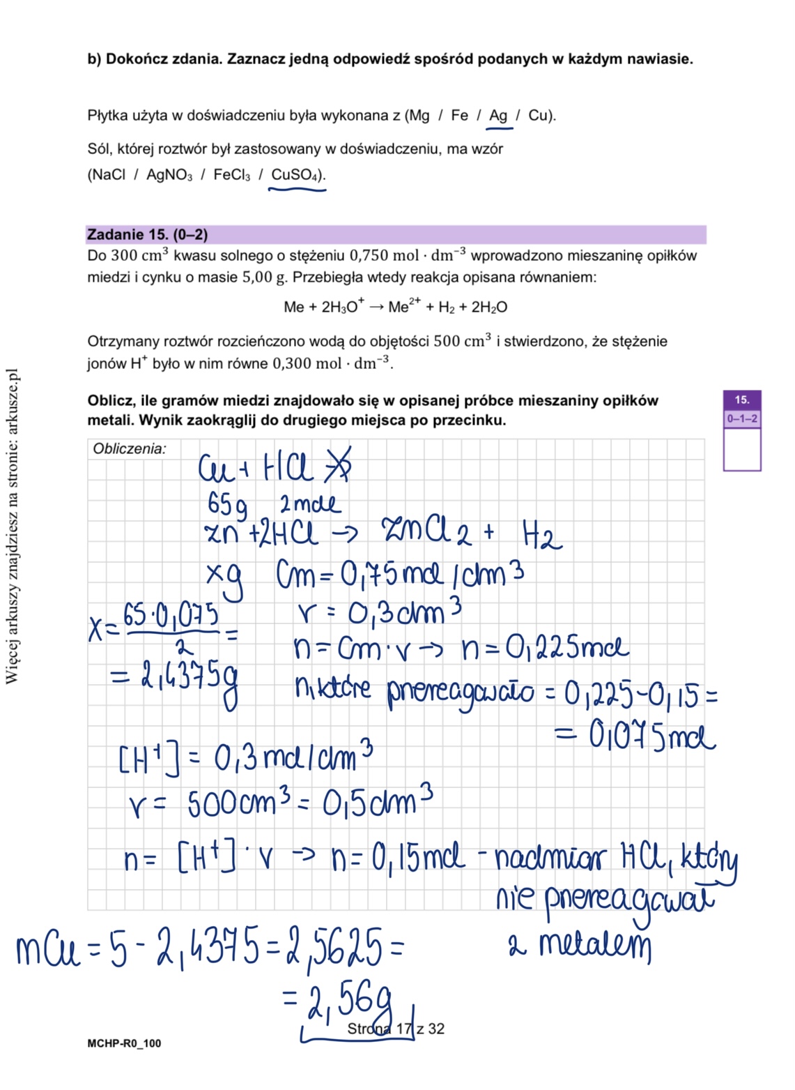 Arkusz próbny z chemii - Matura 2026