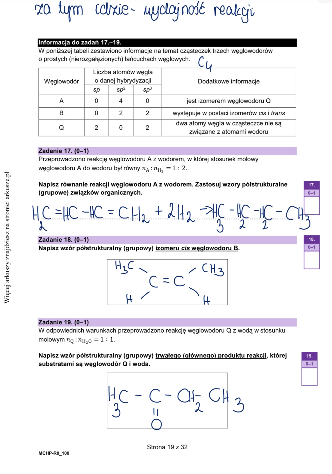 Arkusz próbny z chemii - Matura 2026