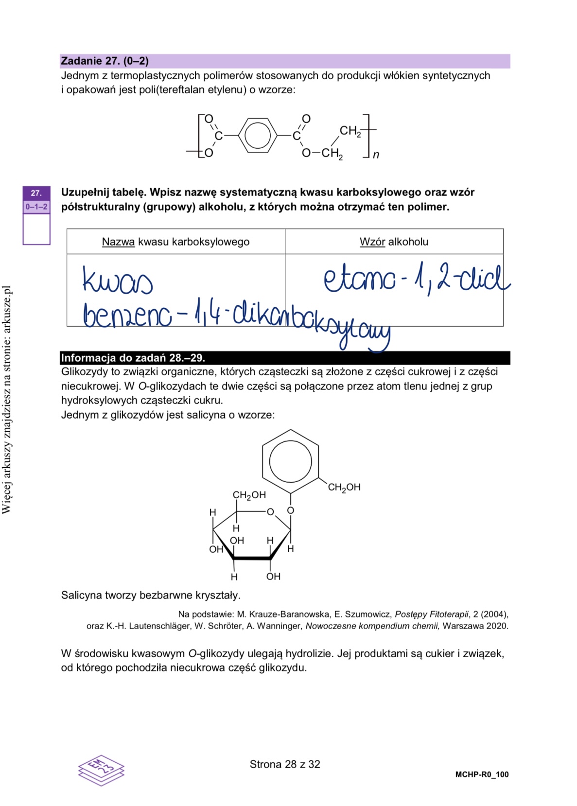 Arkusz próbny z chemii - Matura 2026