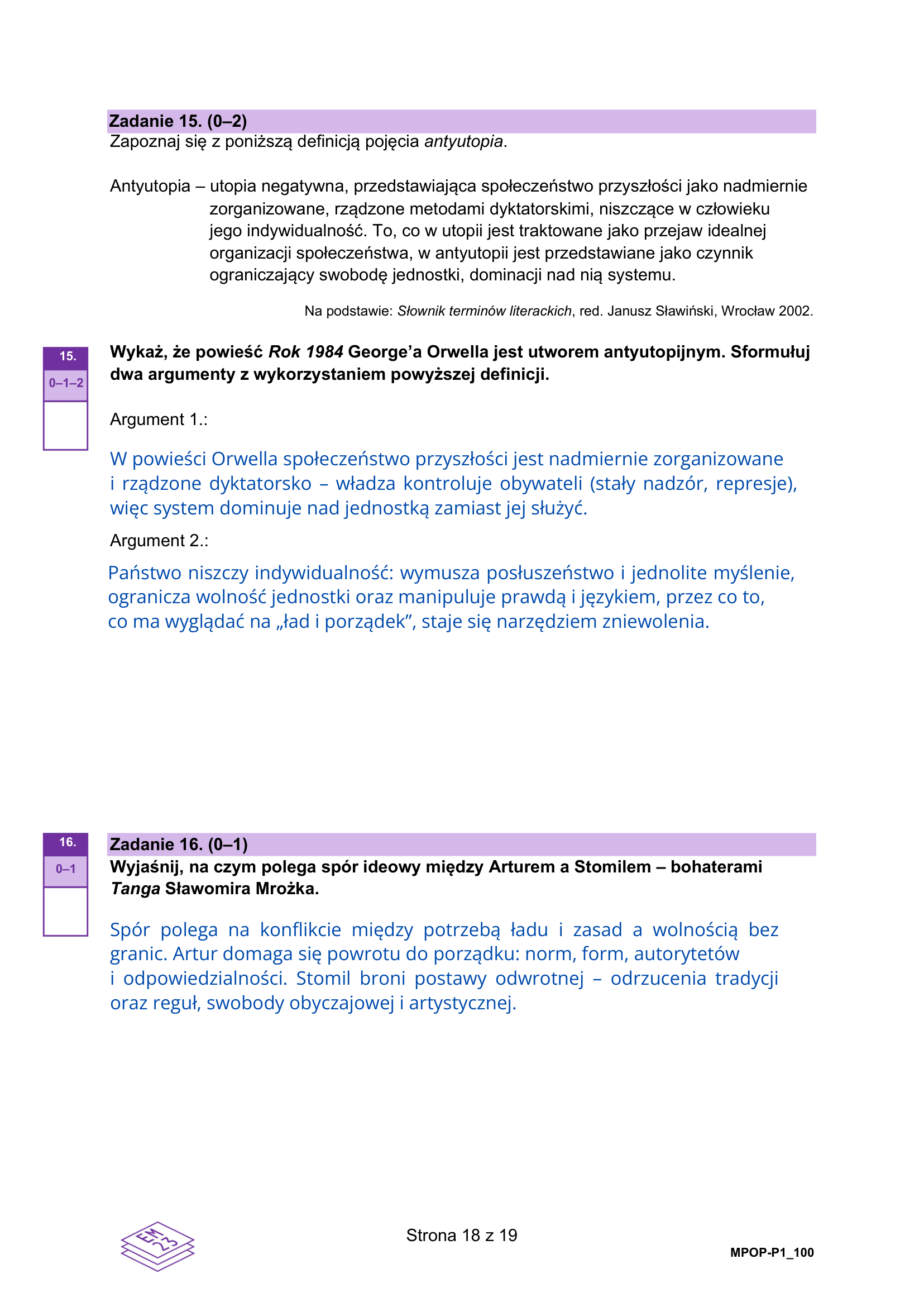 Matura 2026 egzamin próbny język polski rozwiązania i odpowiedzi