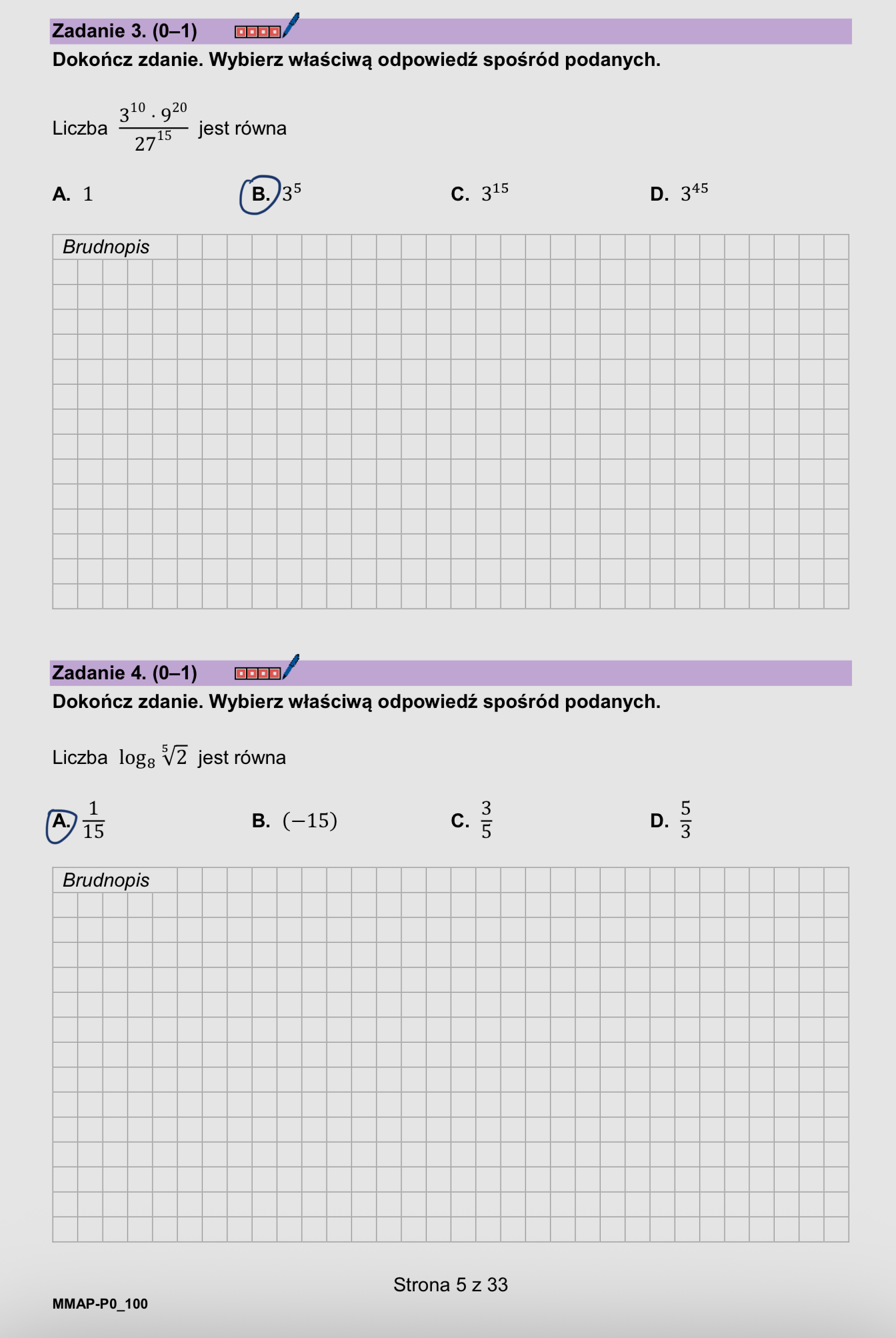 Próbna matura z matematyki - odpowiedzi
