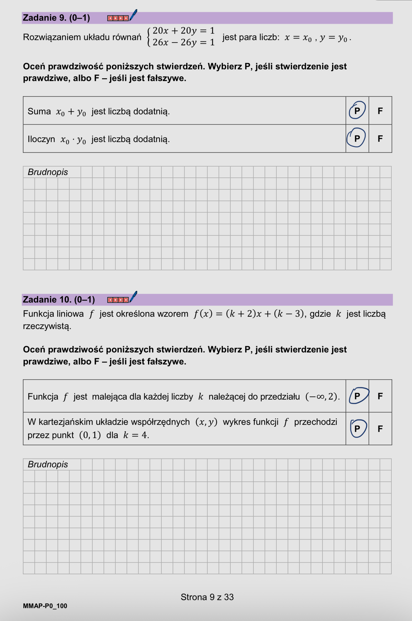Próbna matura z matematyki - odpowiedzi