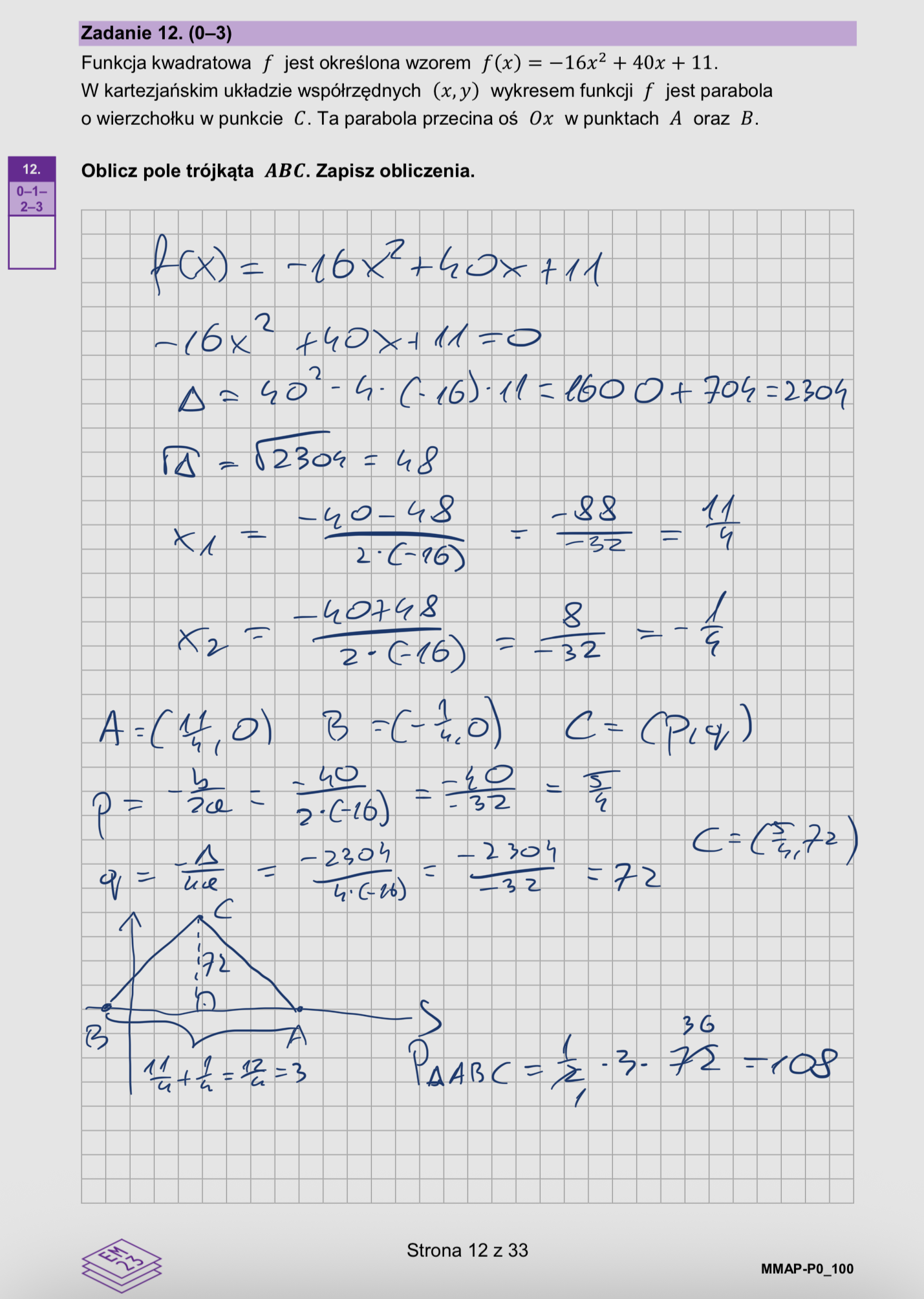 Próbna matura z matematyki - odpowiedzi