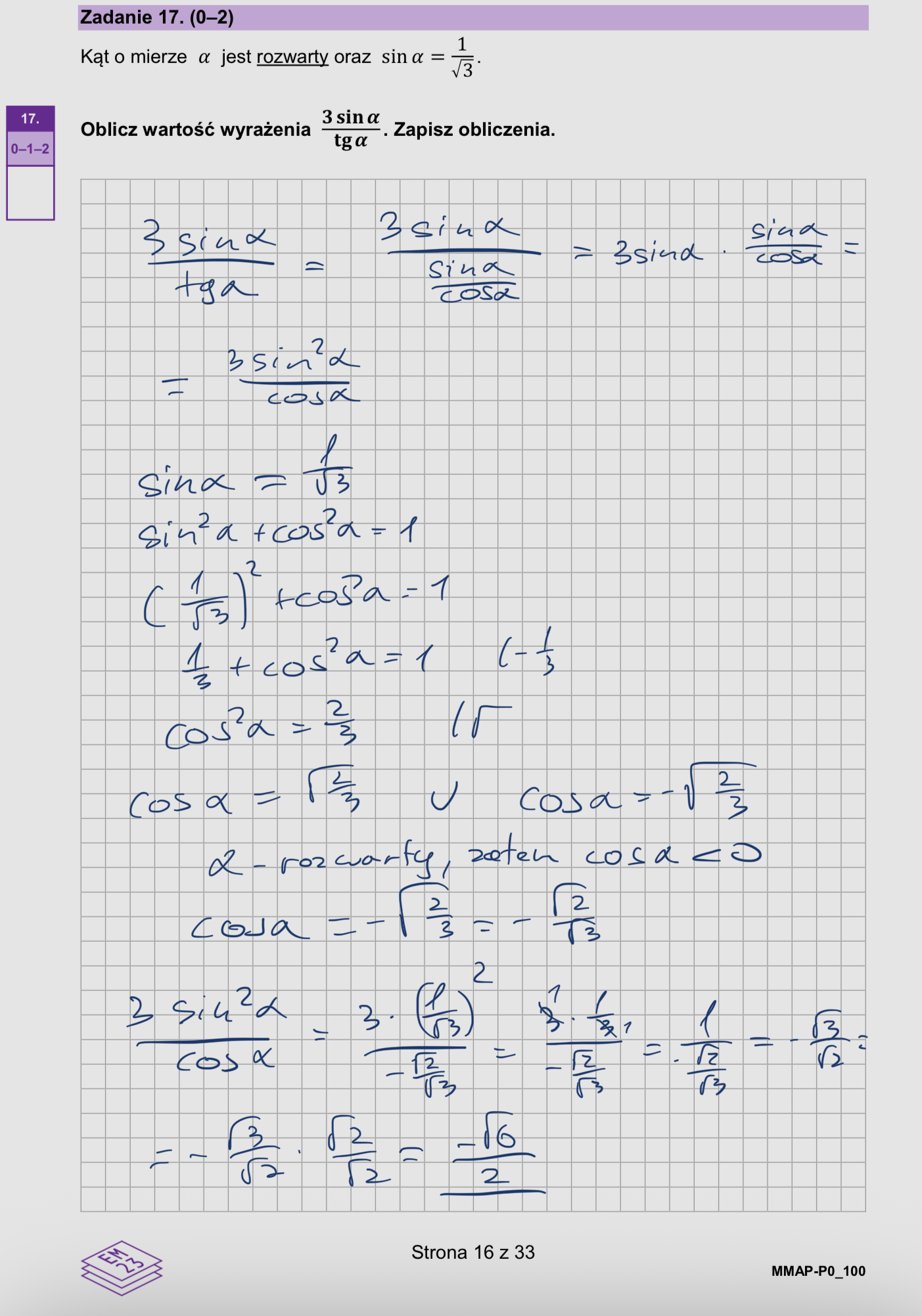 Próbna matura z matematyki - odpowiedzi