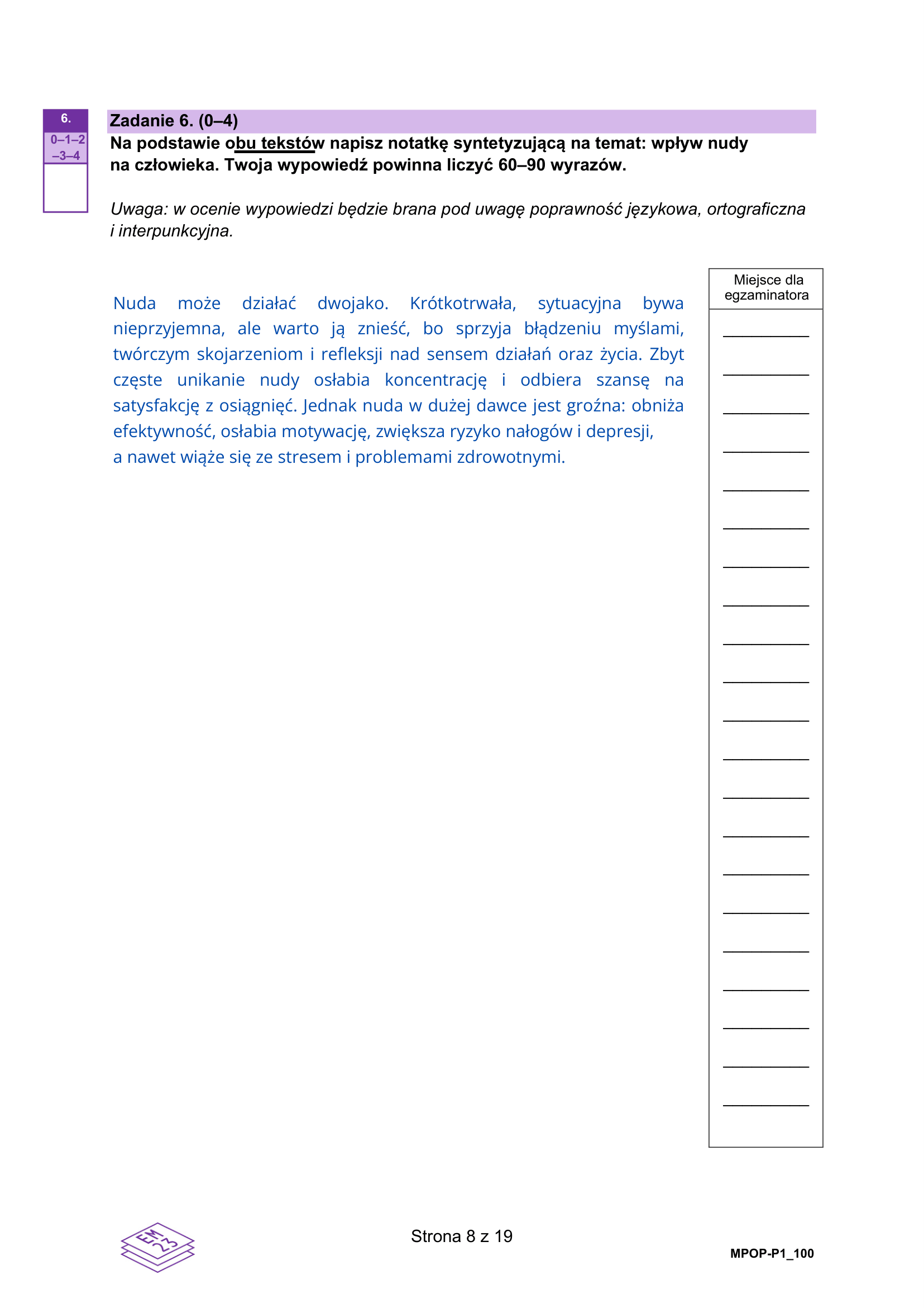 Matura próbna marzec 2026. Język polski, poziom podstawowy – strona 8