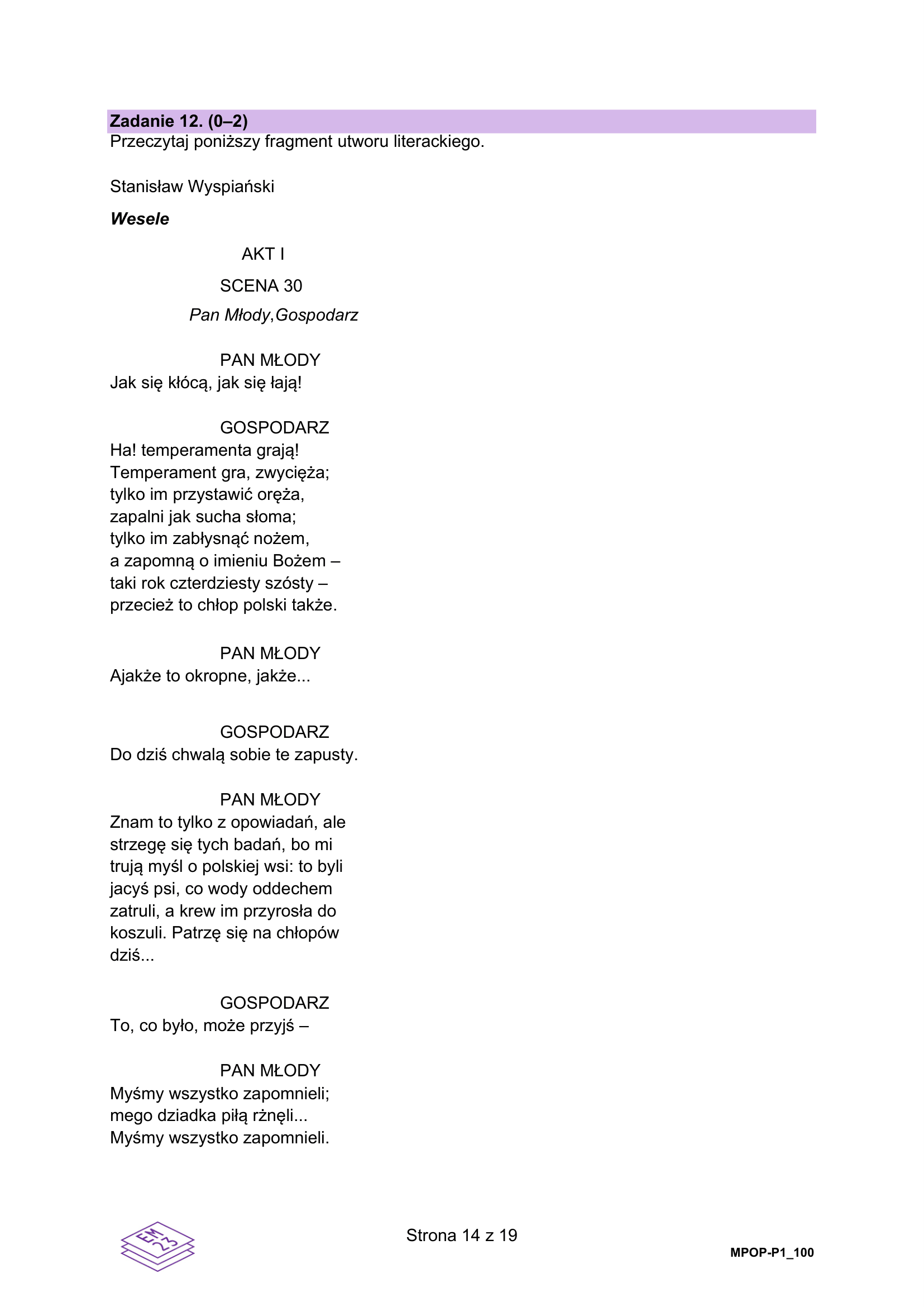 Matura próbna marzec 2026. Język polski, poziom podstawowy – strona 14