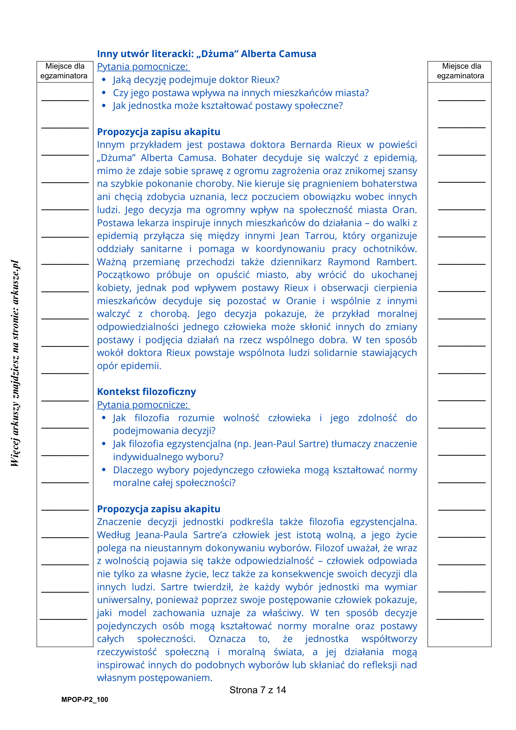 Matura próbna marzec 2026. Język polski, poziom podstawowy – wypracowanie, strona 7