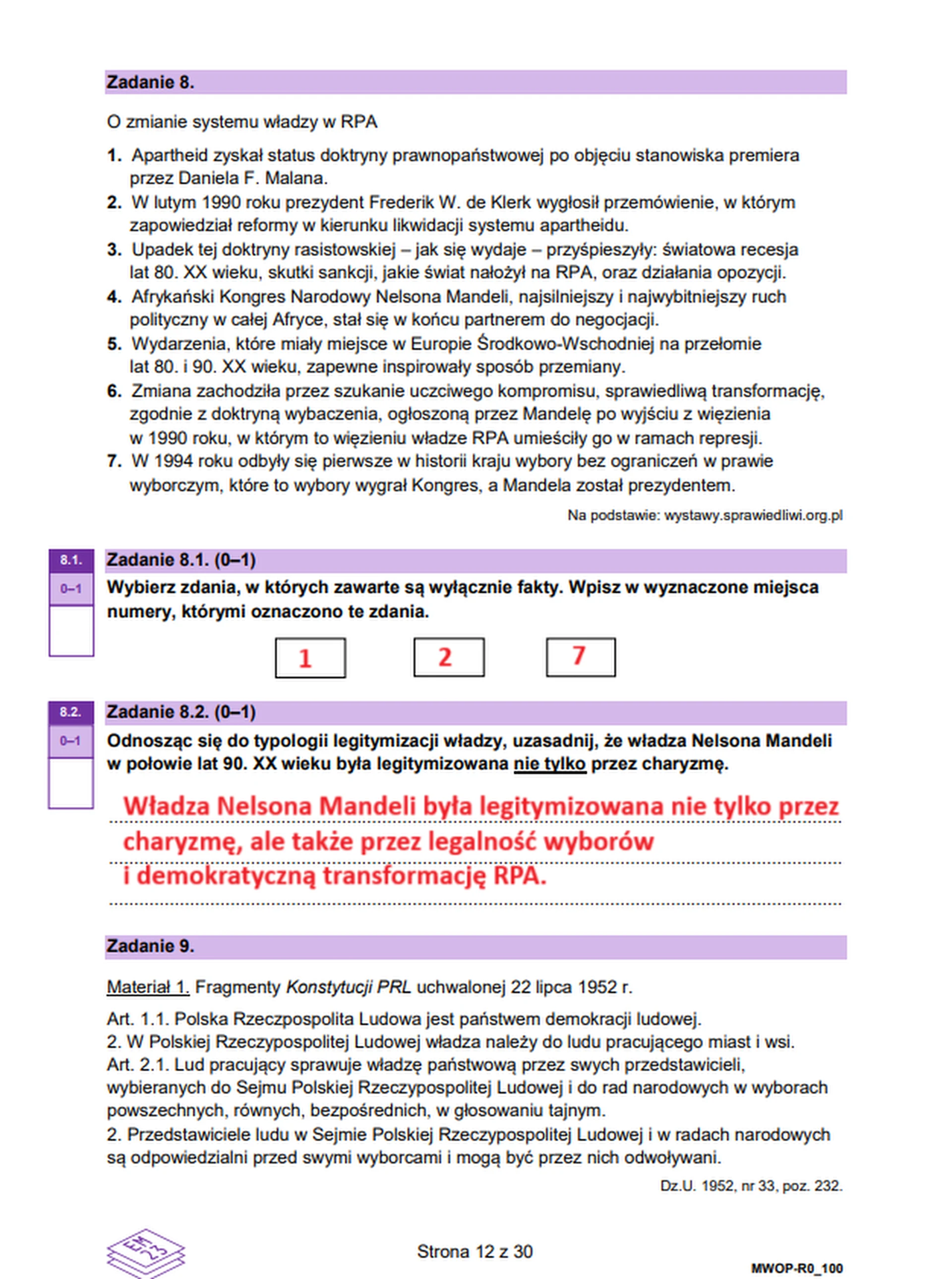 Matura maj 2025. WOS, poziom rozszerzony – strona 11