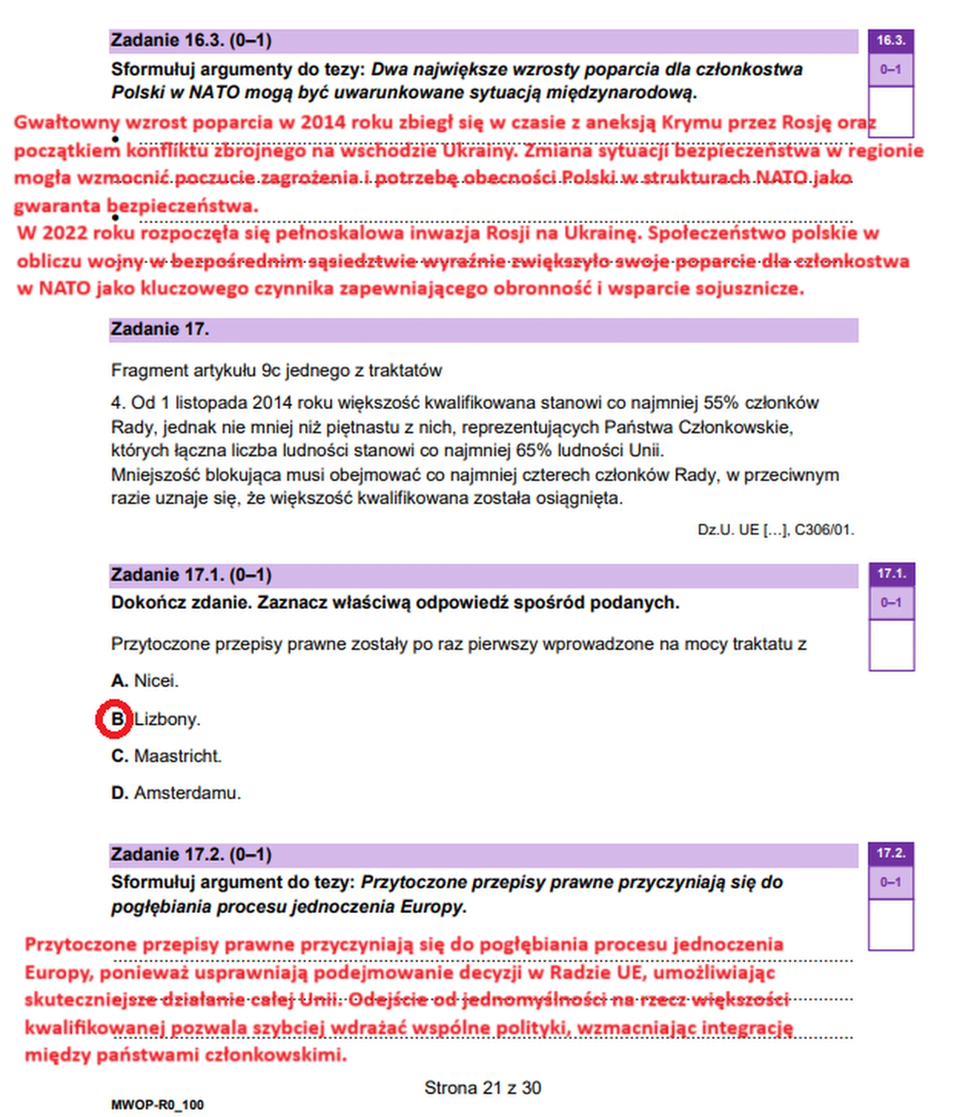 Matura maj 2025. WOS, poziom rozszerzony – strona 20