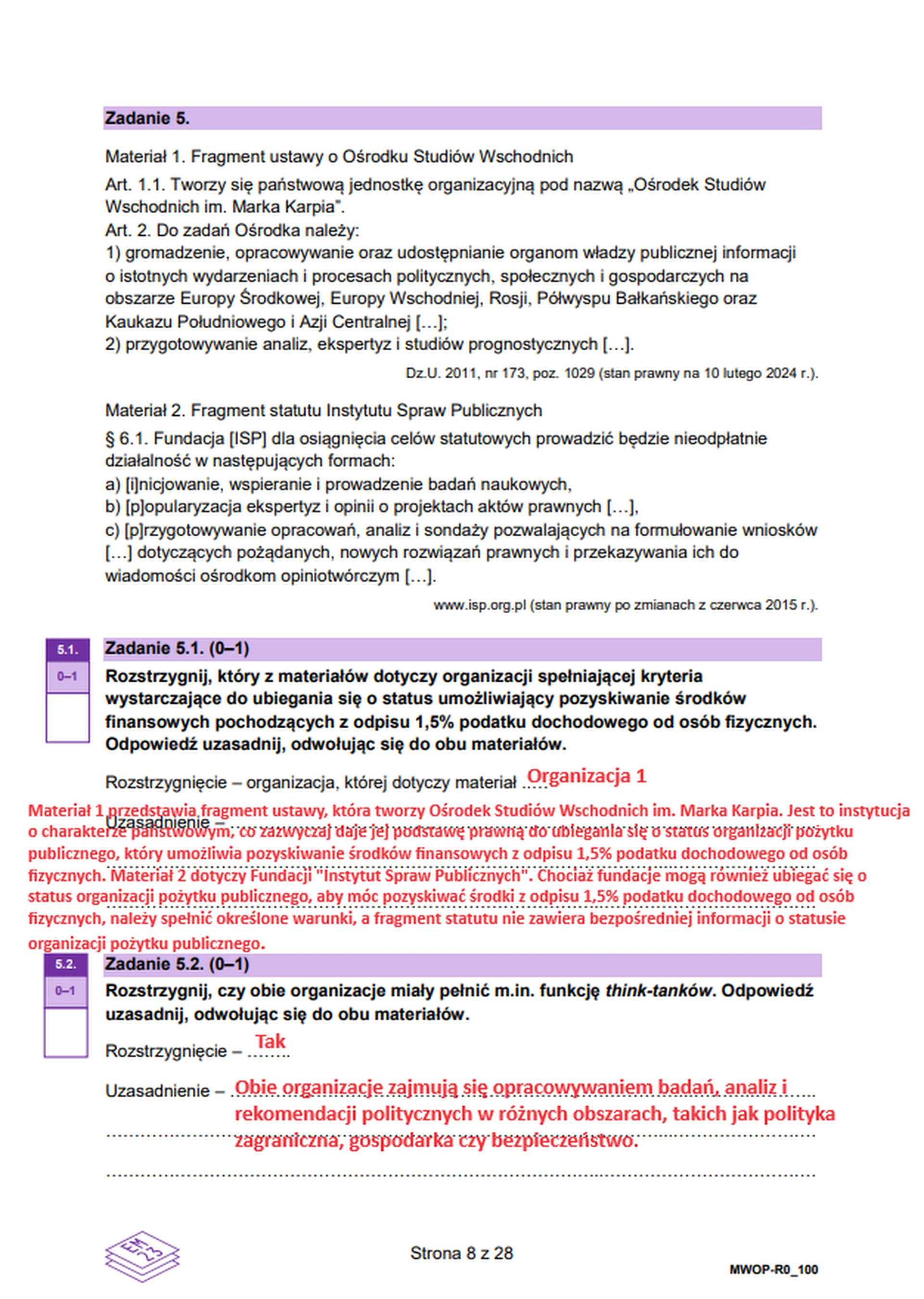 Matura maj 2024. WOS, poziom rozszerzony – strona 6