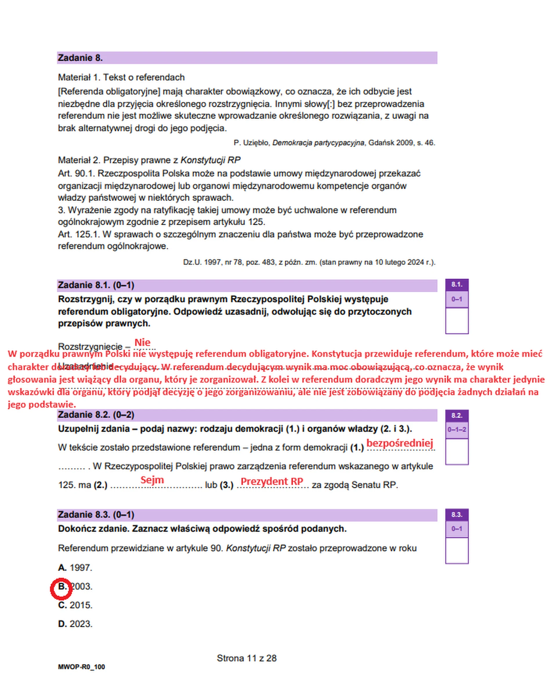 Matura maj 2024. WOS, poziom rozszerzony – strona 9