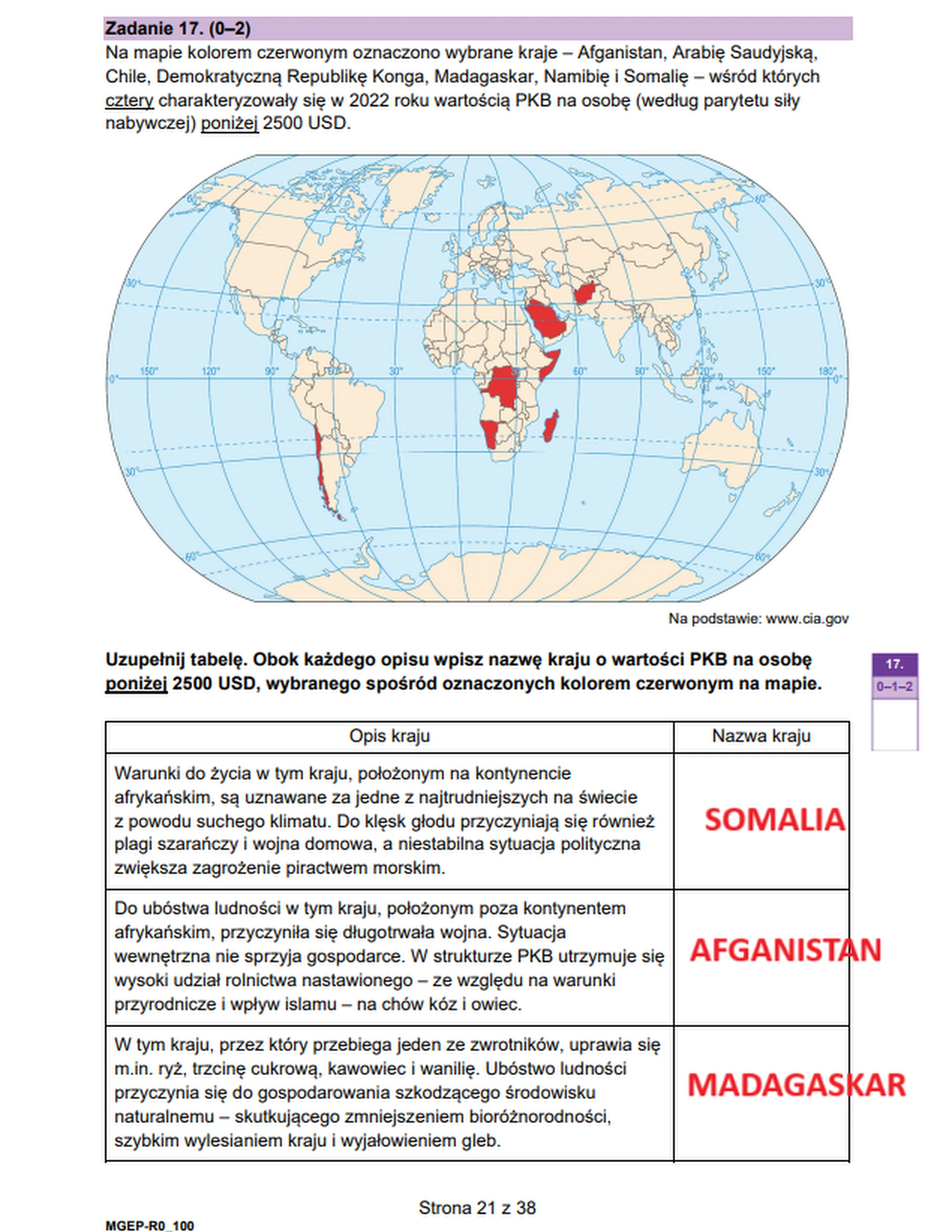 Matura maj 2025. Geografia, poziom rozszerzony – strona 21