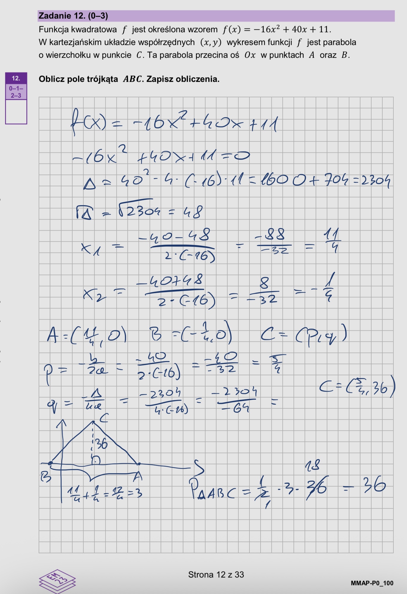 Matura marzec 2026. Matematyka, poziom podstawowy – strona 12