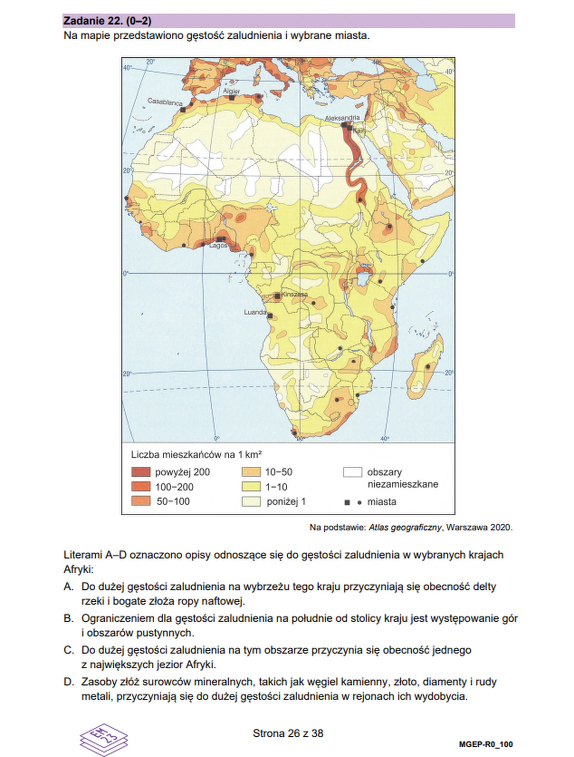 Matura maj 2025. Geografia, poziom rozszerzony – strona 26