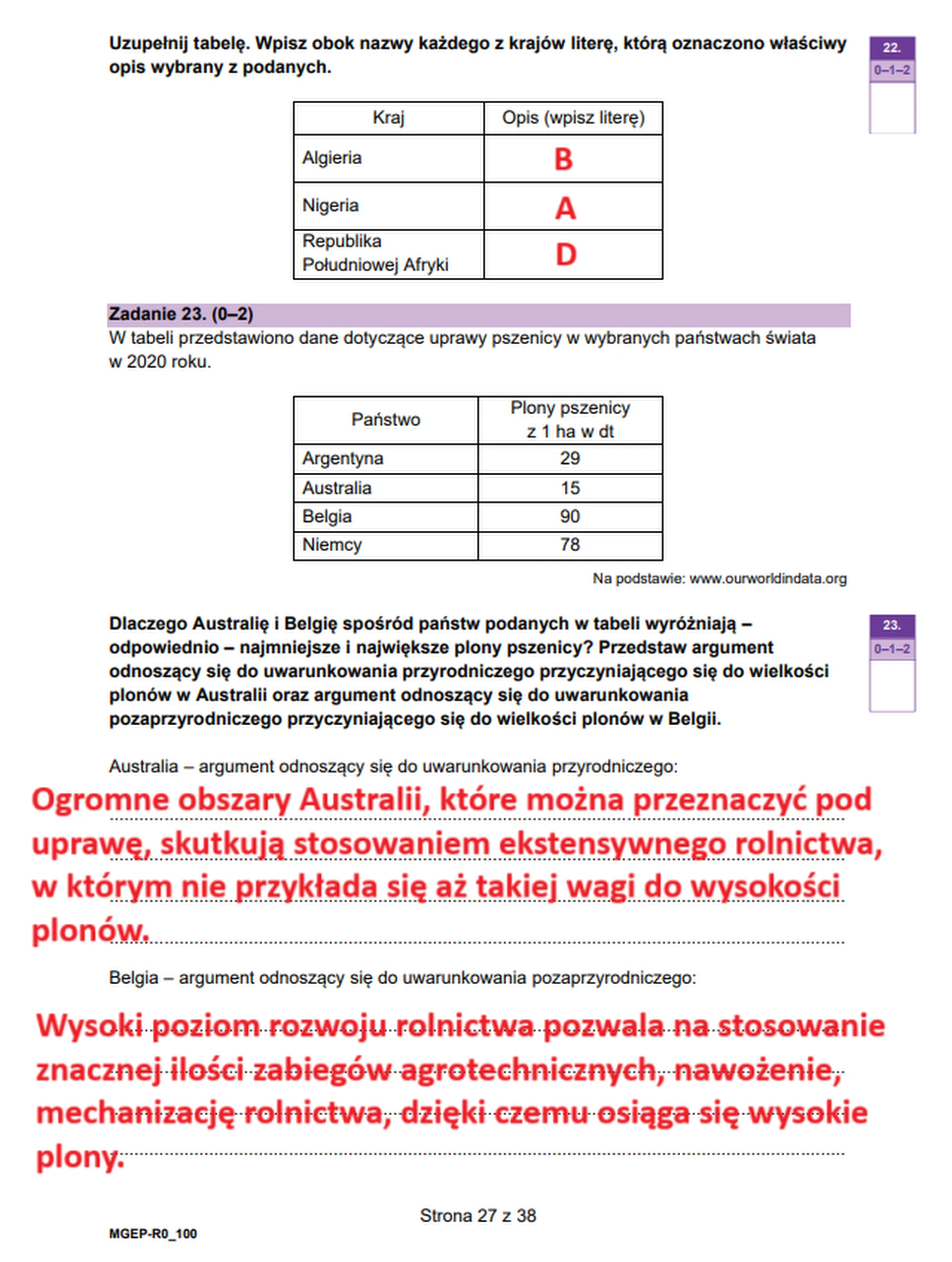 Matura maj 2025. Geografia, poziom rozszerzony – strona 27