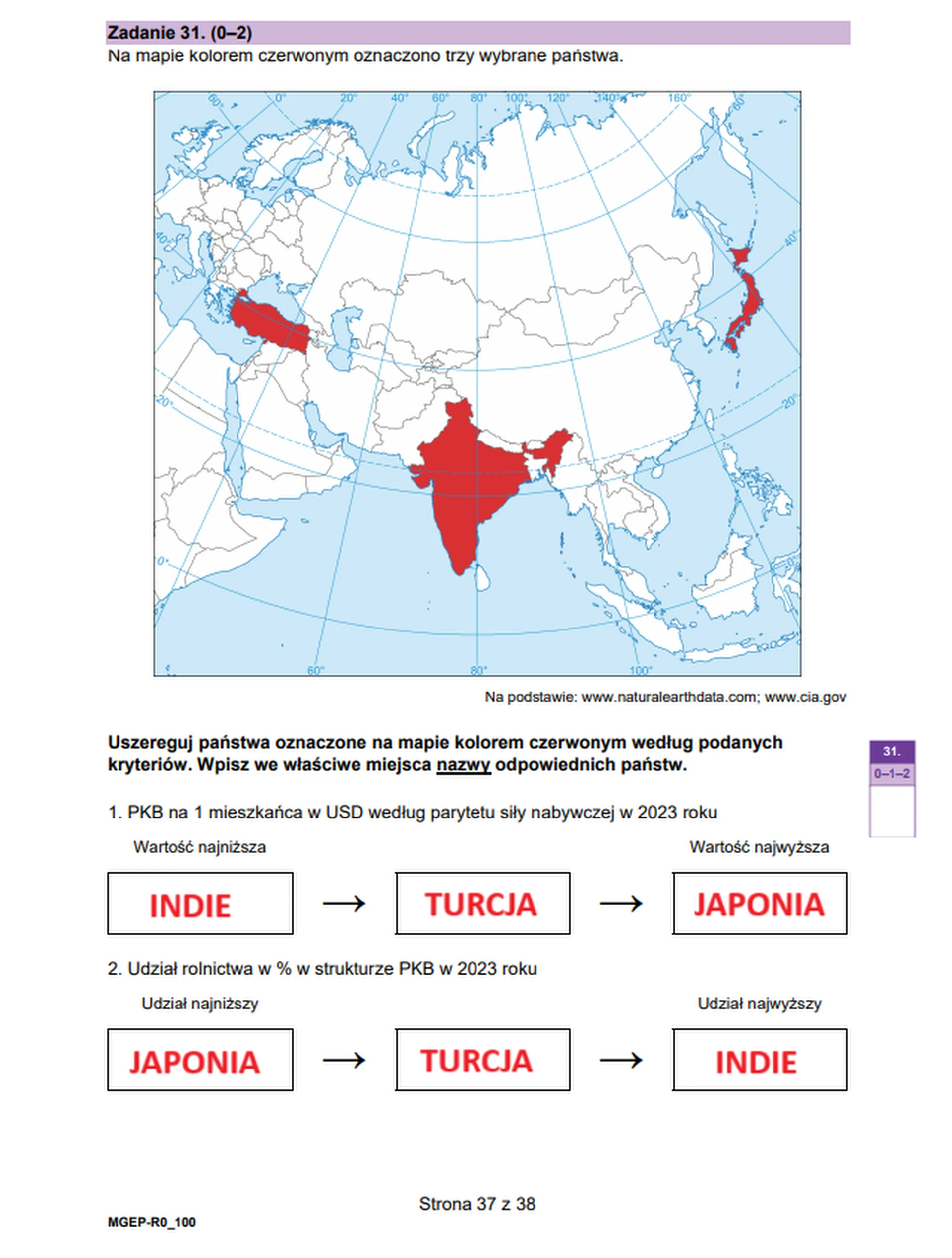 Matura maj 2025. Geografia, poziom rozszerzony – strona 37