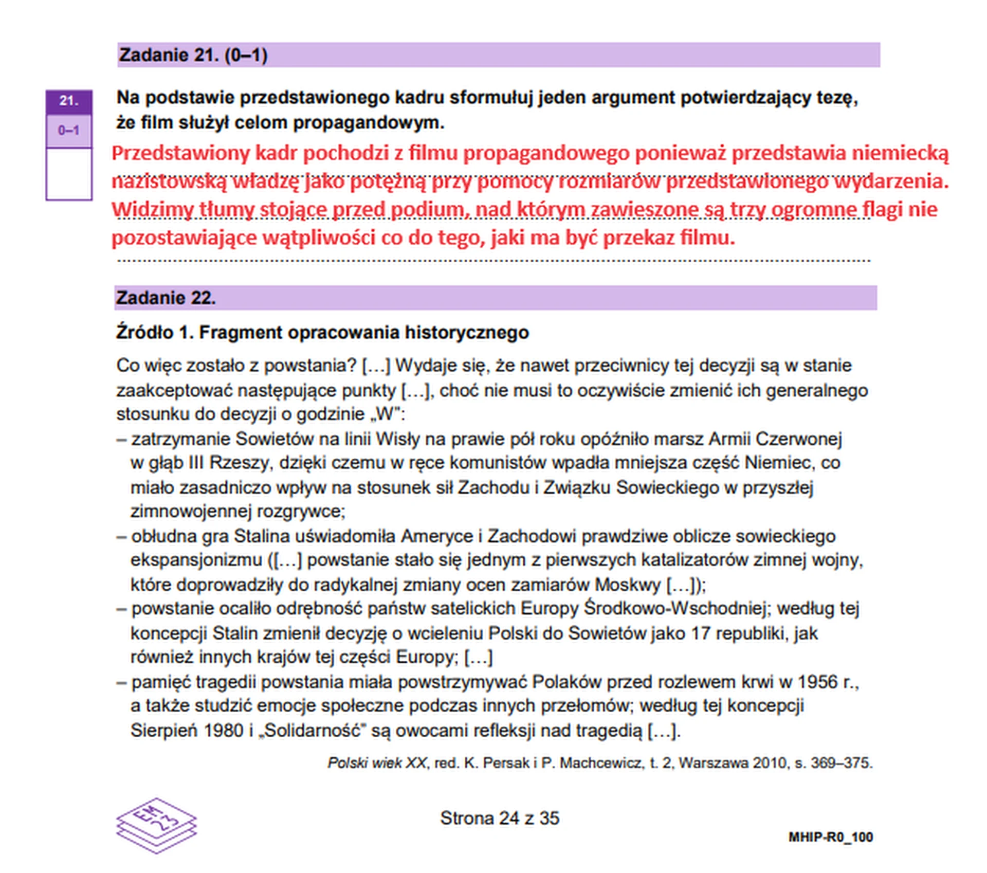 Matura maj 2024. Historia, poziom rozszerzony – strona 23