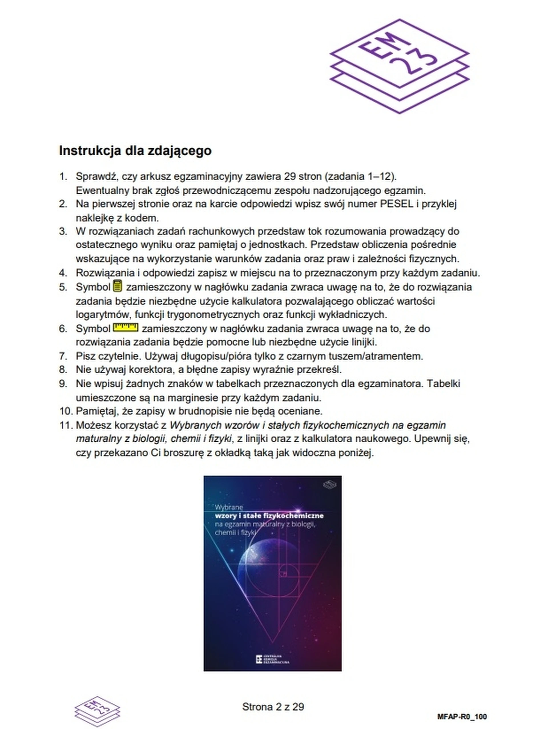 Matura maj 2025. Fizyka, poziom rozszerzony – strona 2