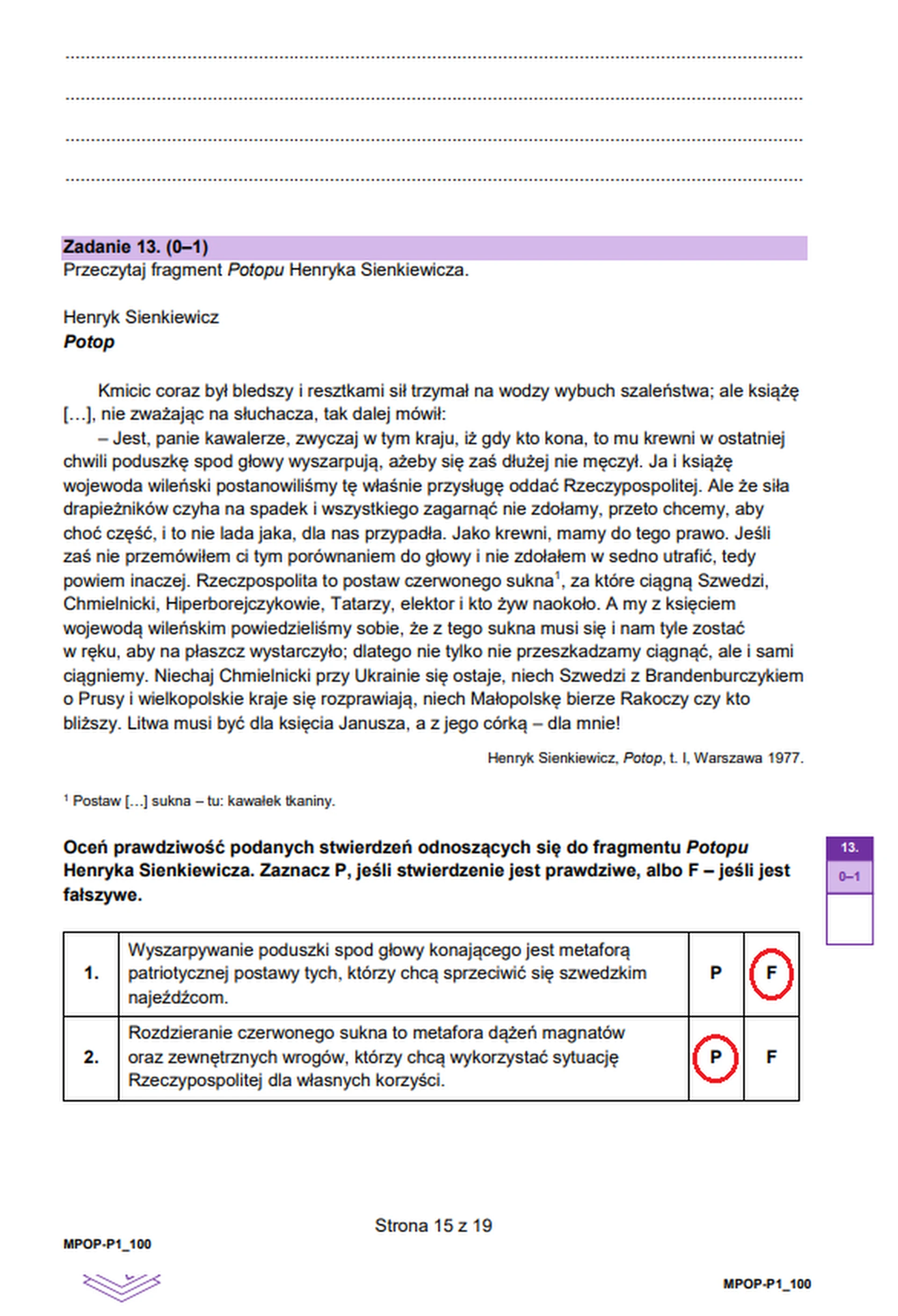 Matura maj 2024. Język polski, poziom podstawowy – strona 15