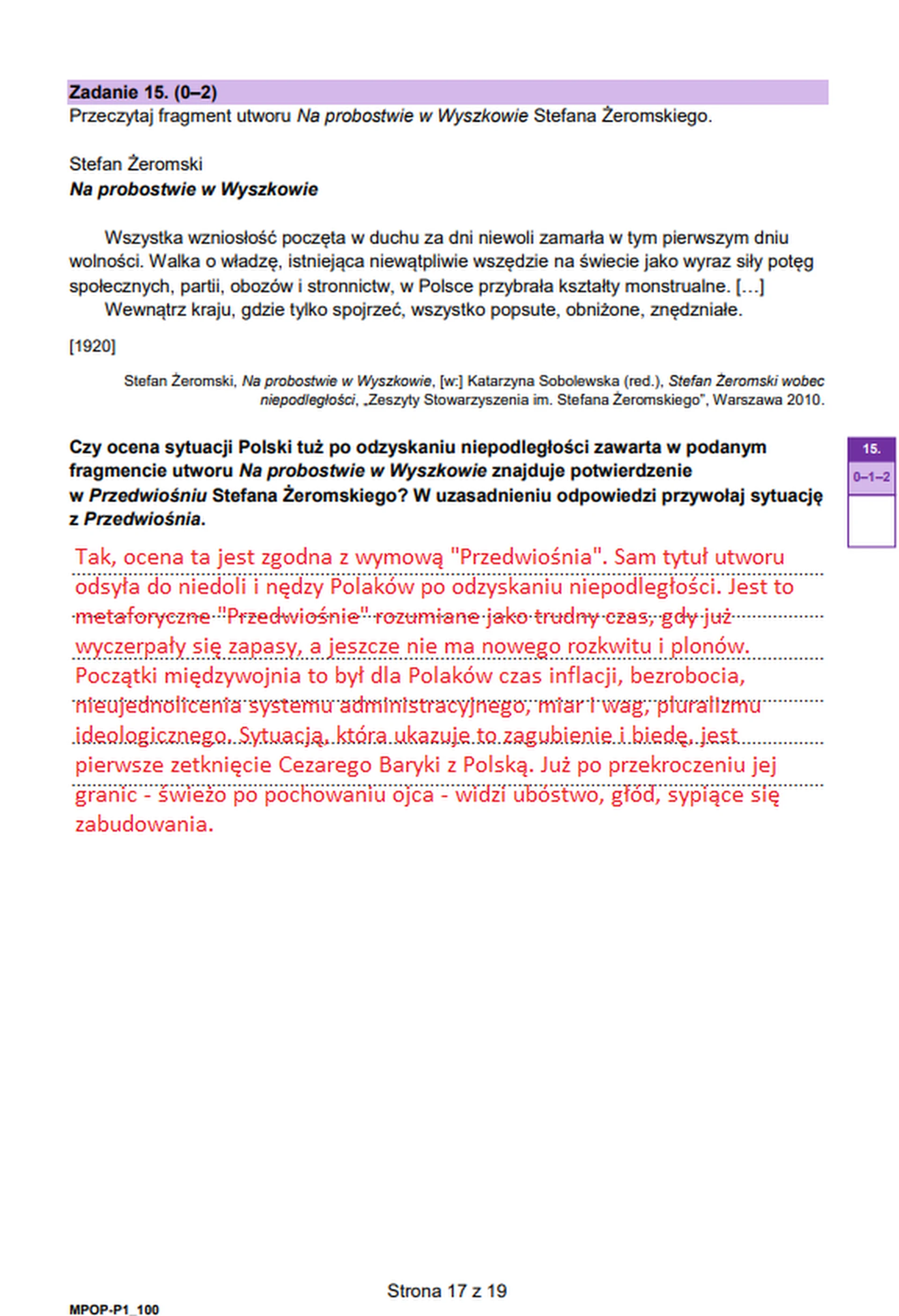 Matura maj 2024. Język polski, poziom podstawowy – strona 17