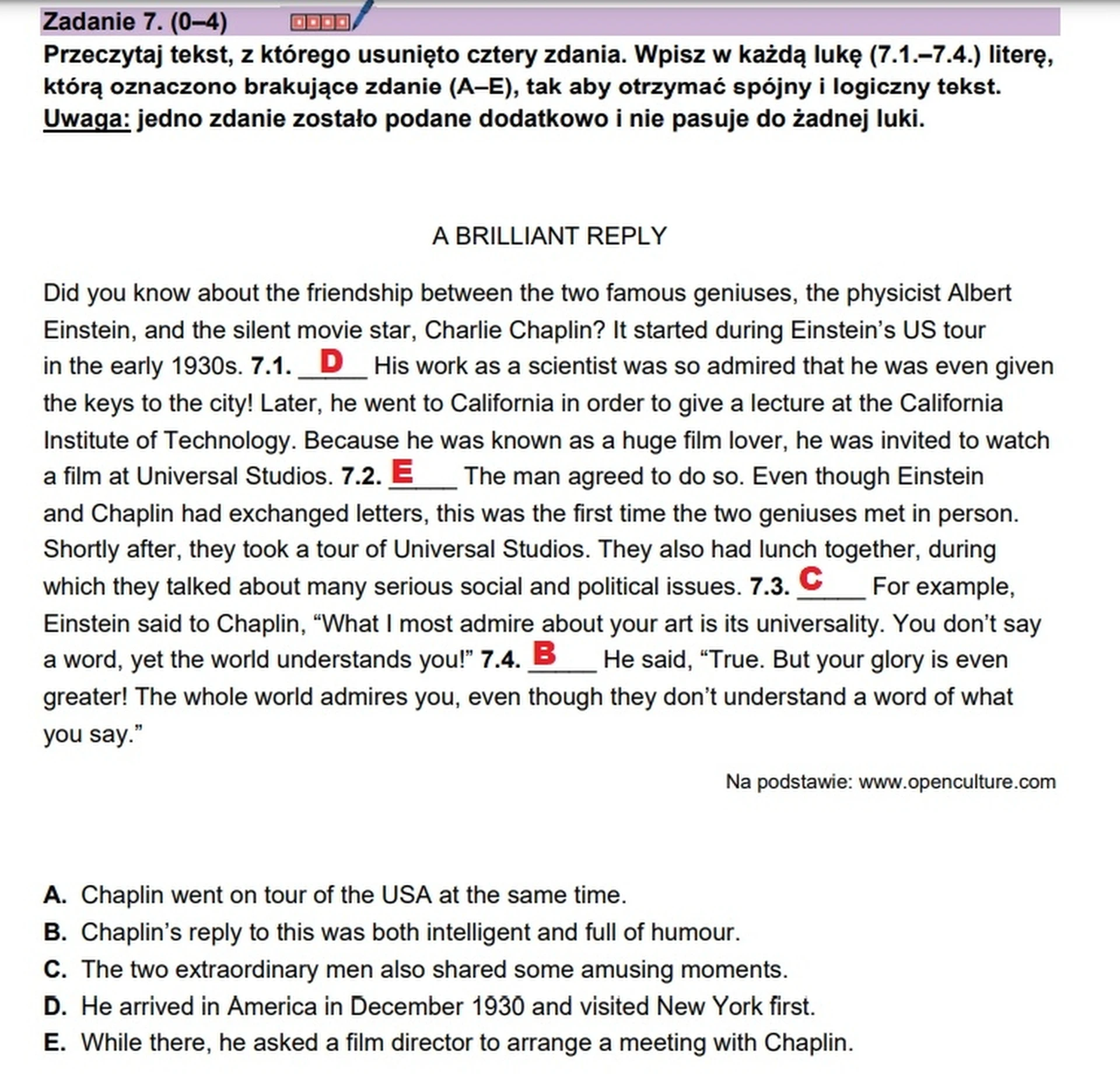 Matura maj 2024. Język angielski, poziom podstawowy – strona 13