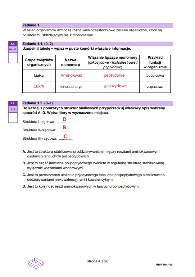 Matura maj 2024. Biologia, poziom rozszerzony – strona 4