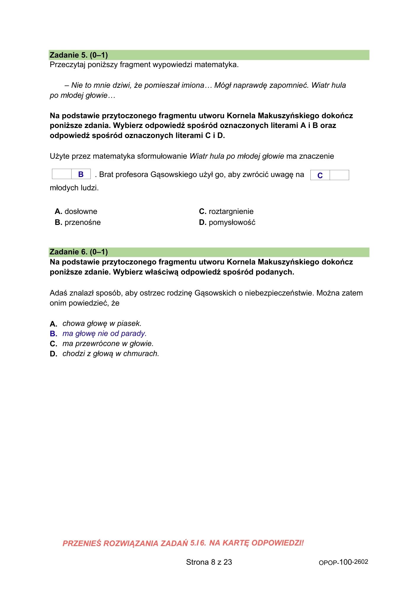 Próbny egzamin ósmoklasisty 2026. Język polski – strona 8