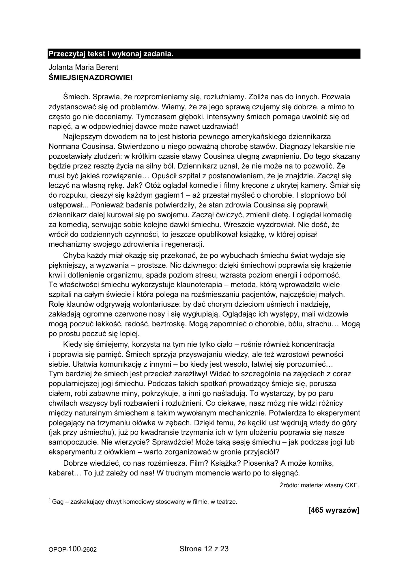 Próbny egzamin ósmoklasisty 2026. Język polski – strona 12