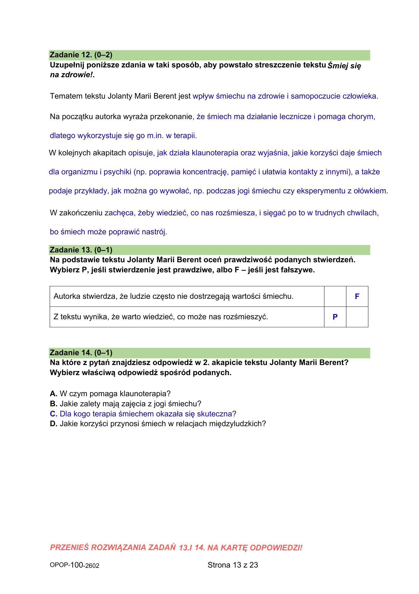 Próbny egzamin ósmoklasisty 2026. Język polski – strona 13