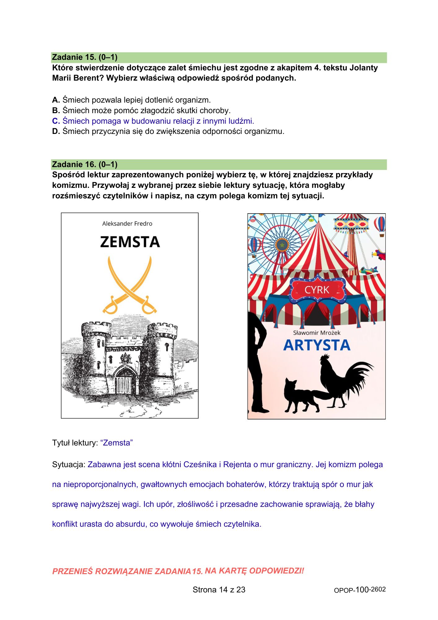 Próbny egzamin ósmoklasisty 2026. Język polski – strona 14