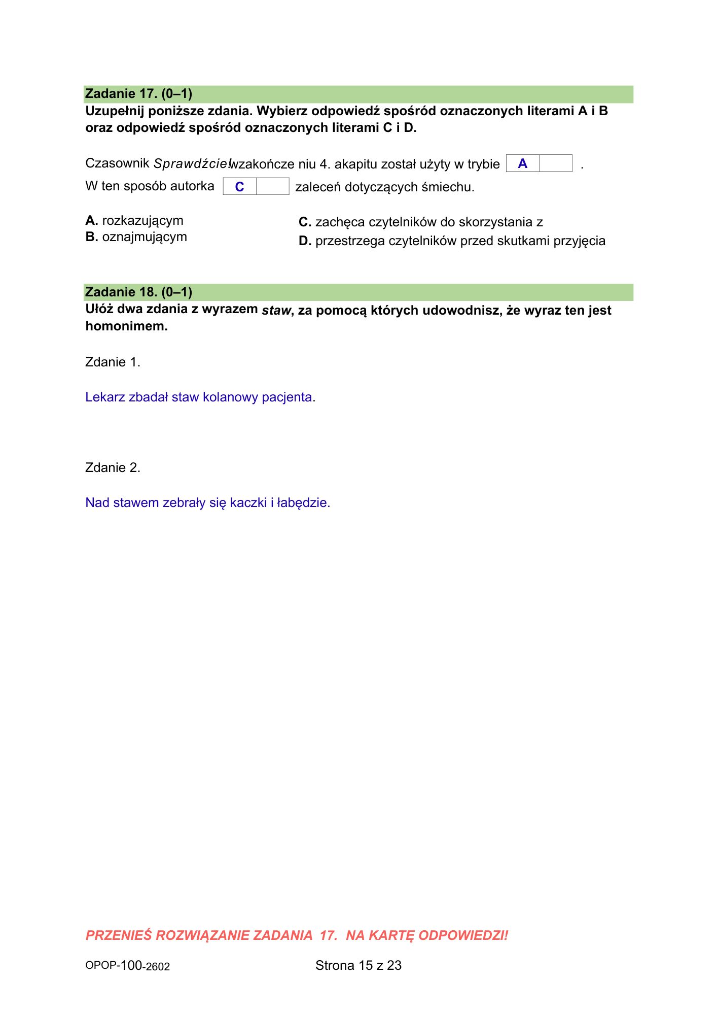 Próbny egzamin ósmoklasisty 2026. Język polski – strona 15